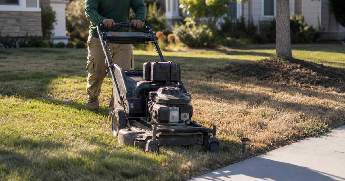 When should a lawn care business move customers from weekly to biweekly mowing?